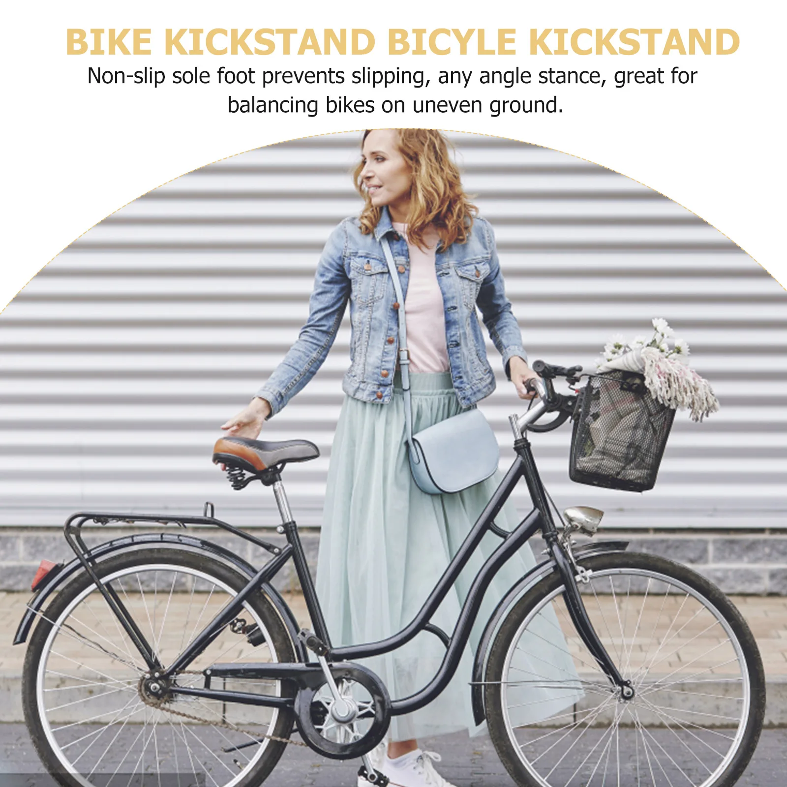 

Bicycle Kickstand 2 Holes Ground Feet Child Stands Push Bikes Iron Non Slip Design Durable Single Side Stand Folding