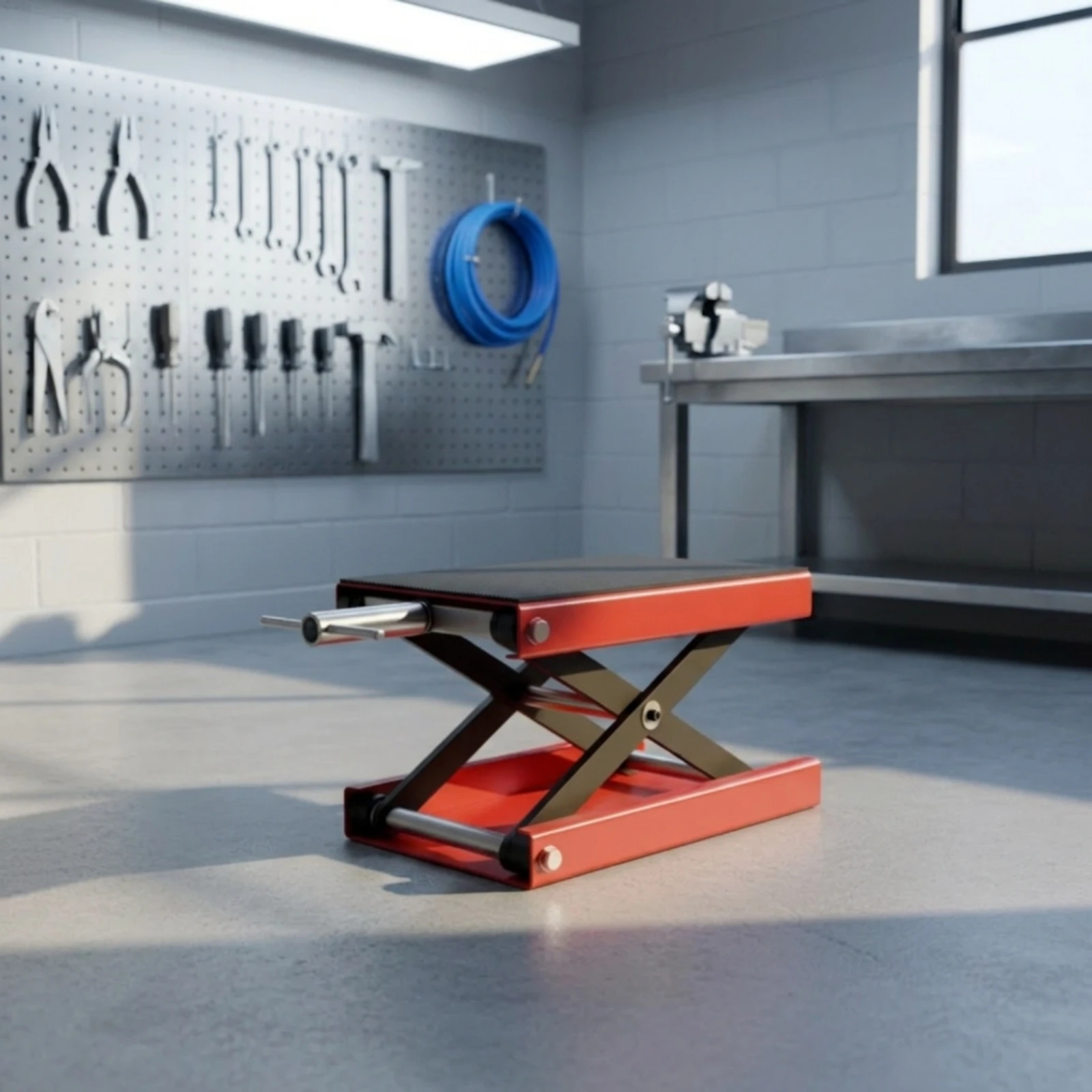 Motorcycle Scissor Lift Jack Manual Motorcycle Lift Jack Heavy-Duty Compact for Mechanics, Garage, Workshop