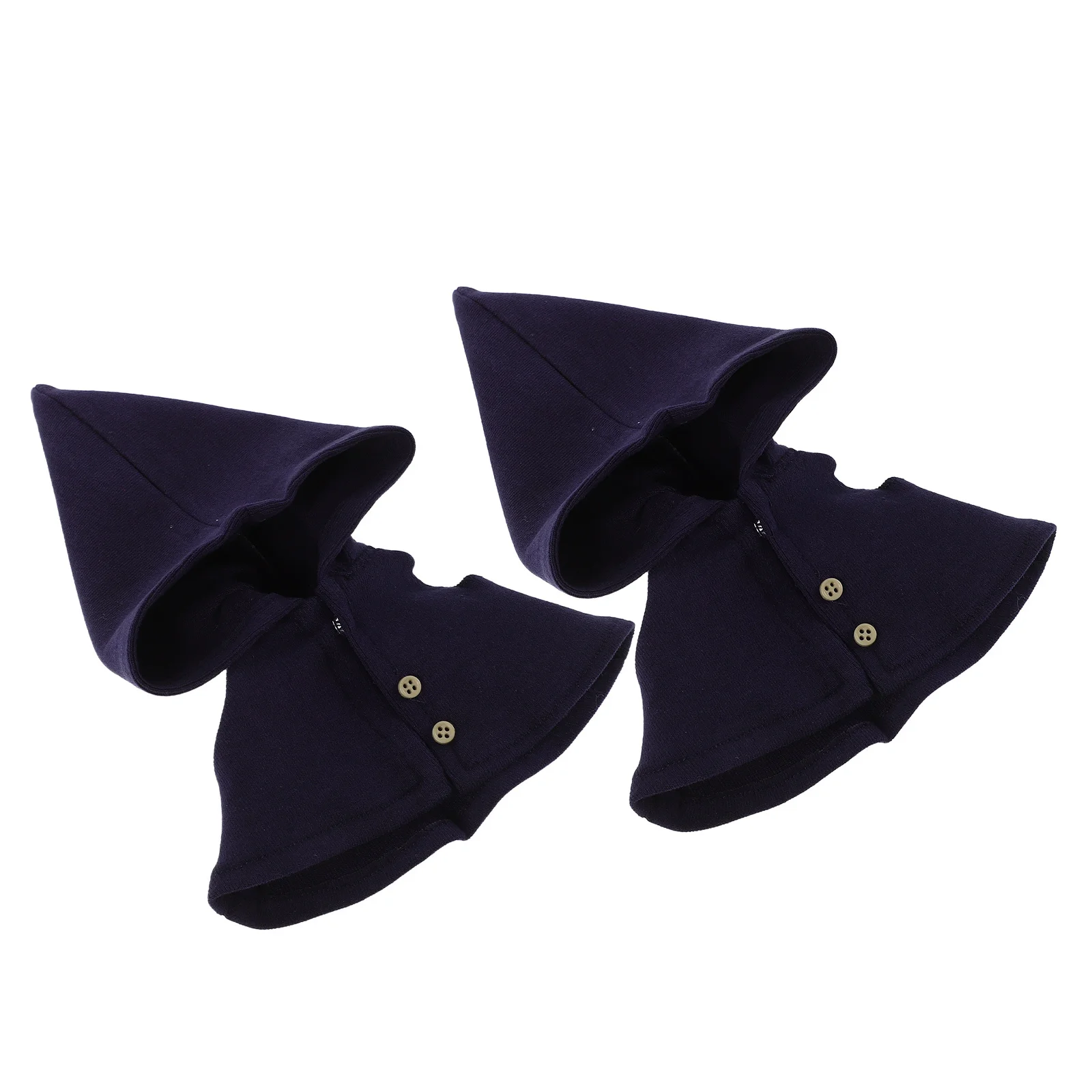 2Pcs Mini Wizard Cape Hoodie for 17Cm - Hand-Sewn Hooded Cloak - Polyester Dress Up Outfit for Figure Decorating DIY Craft