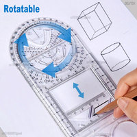 Rotatable Fast Drawing Template Ruler Art Design Construction Architect Stereo Geometry Ellipse Drafting Measuring Scale Ruler