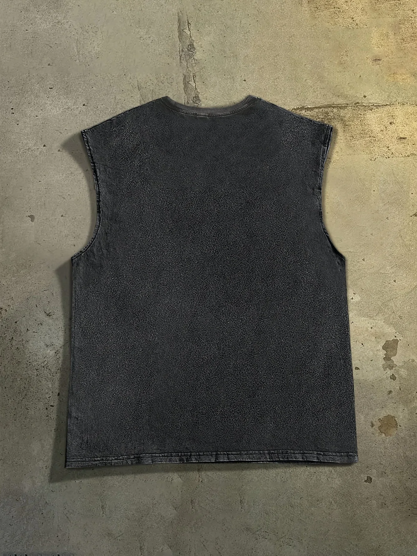 Gothic Font Pattern-printed Vest Old Men'S Washed Waistcoat Indoor And Outdoor Wearable Clothes Street Life Academic Style