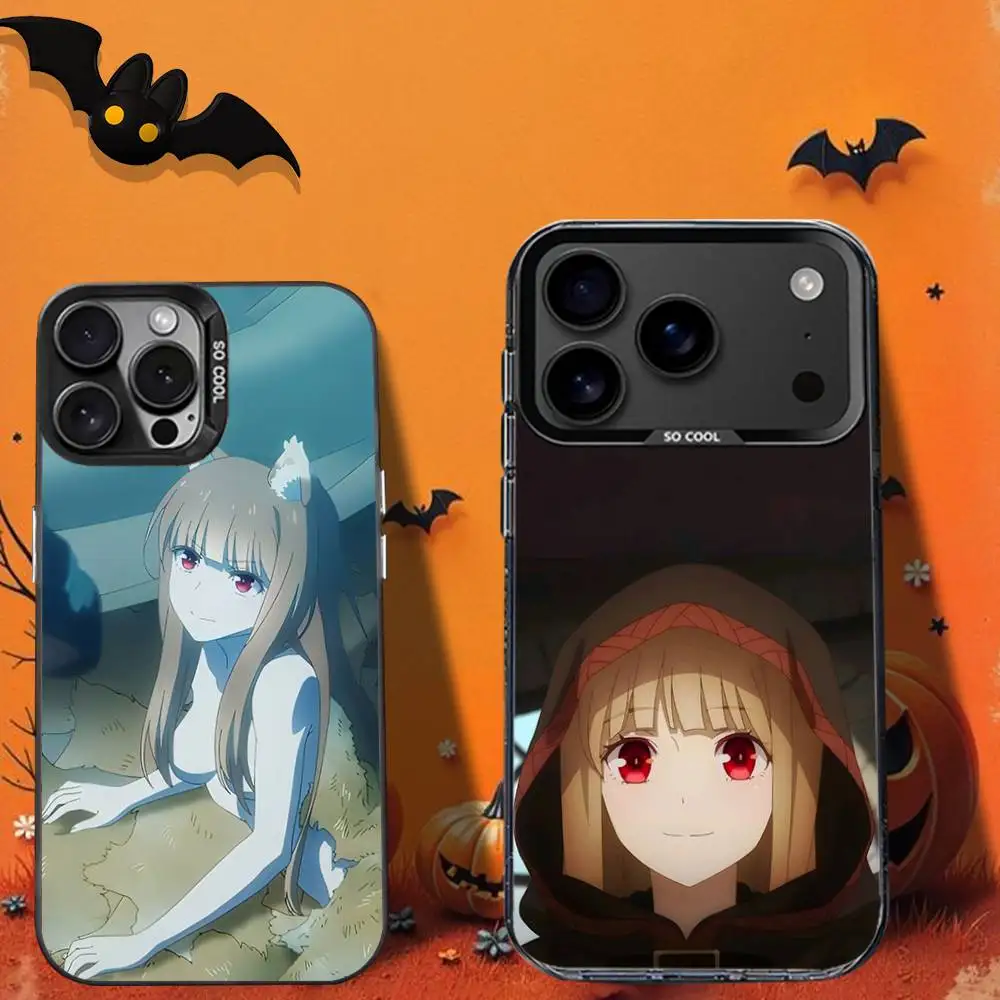 

S-Spice and W-WolS Phone Case For iPhone 16,12,13,17,15,1,11,Mini,Pro,SE,XS,MAX,Black Matte Silicone Cover