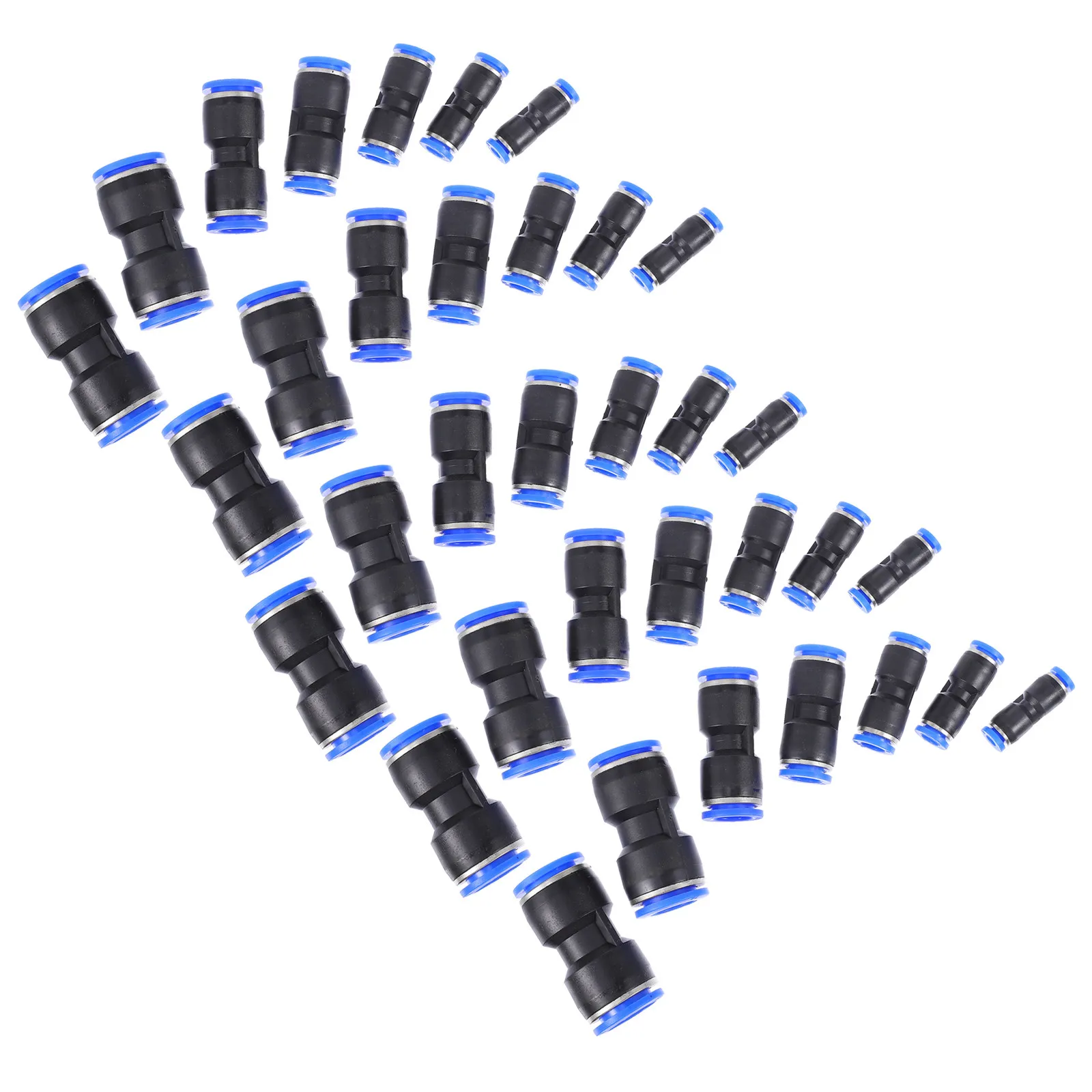 35Pcs Quick Release Joint Straight Pneumatic Connectors Compatible with PU Pe Nylon Pipes Wear-Resistant Compact Design Air
