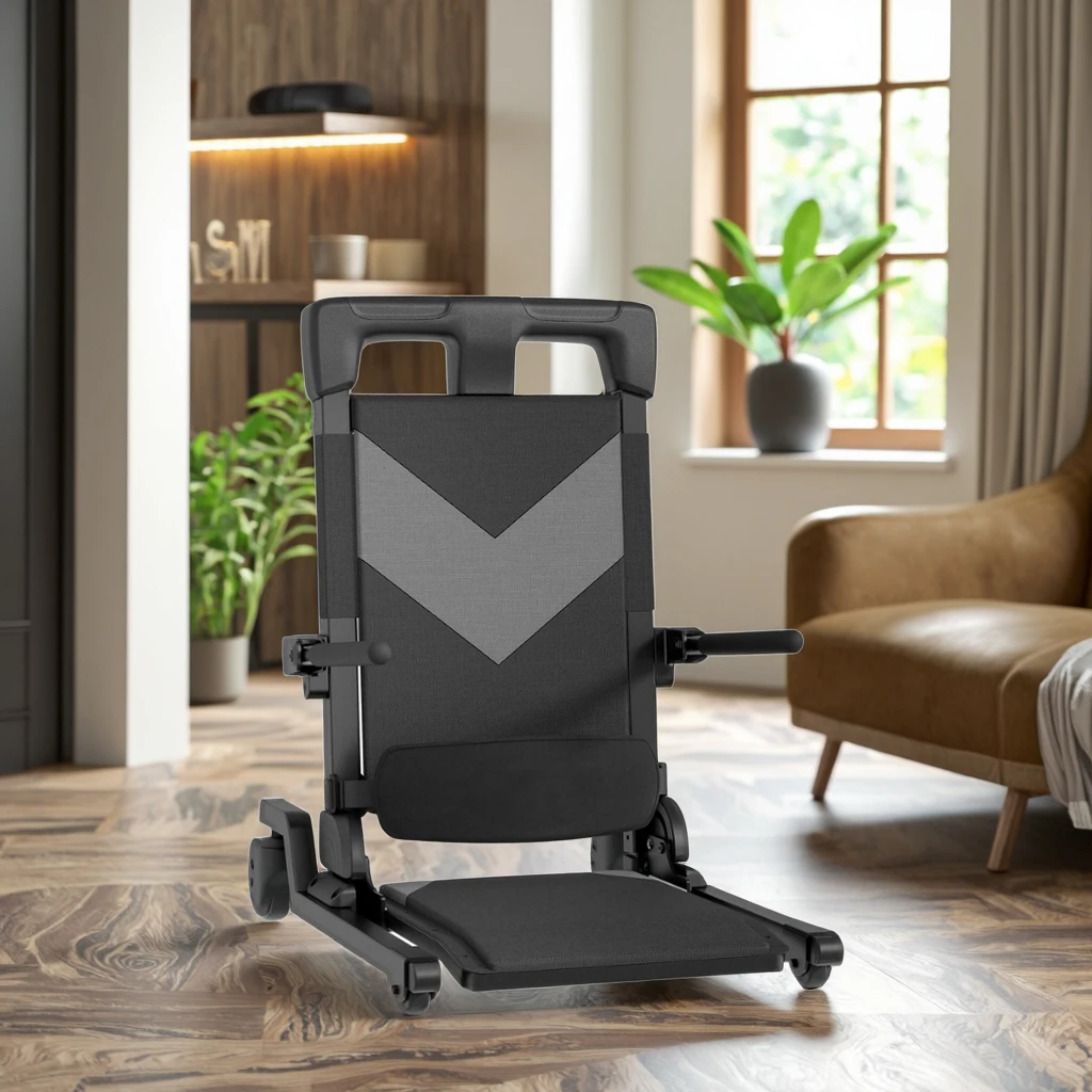 قم بترقية كرسي رفع المريض الكهربائي الجديد القابل للطي مع مقعد قماش أكسفورد خفيف الوزن لكبار السن #1