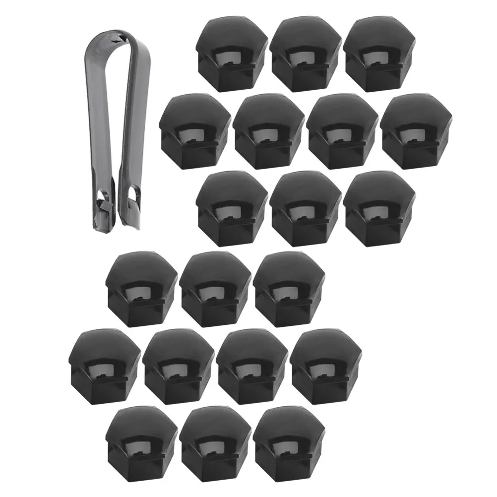 

40pcs Tire Nut Wheel Car Nuts Caps Bolt Covers Nylon Hub Lug Black Hexagon Clip Long Term Use Stylish Car Protection