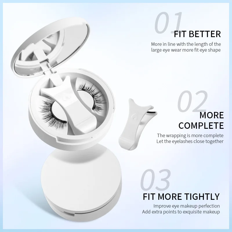 علبة رموش مغناطيسية مع أنماط صندوق تخزين متكامل رموش أوروبية وأمريكية طبيعية كثيفة محمولة خالية من الغراء