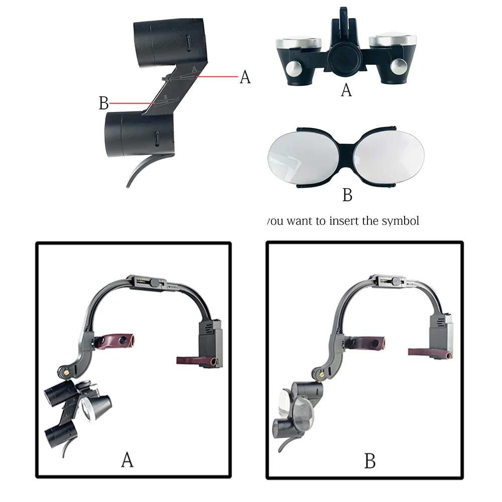 Lornetka lupa dentystyczna powiększenie 2,5X 3,5X pojedyncza bateria z oświetleniem LED reflektor chirurgiczny dla dentysty lampa medyczna