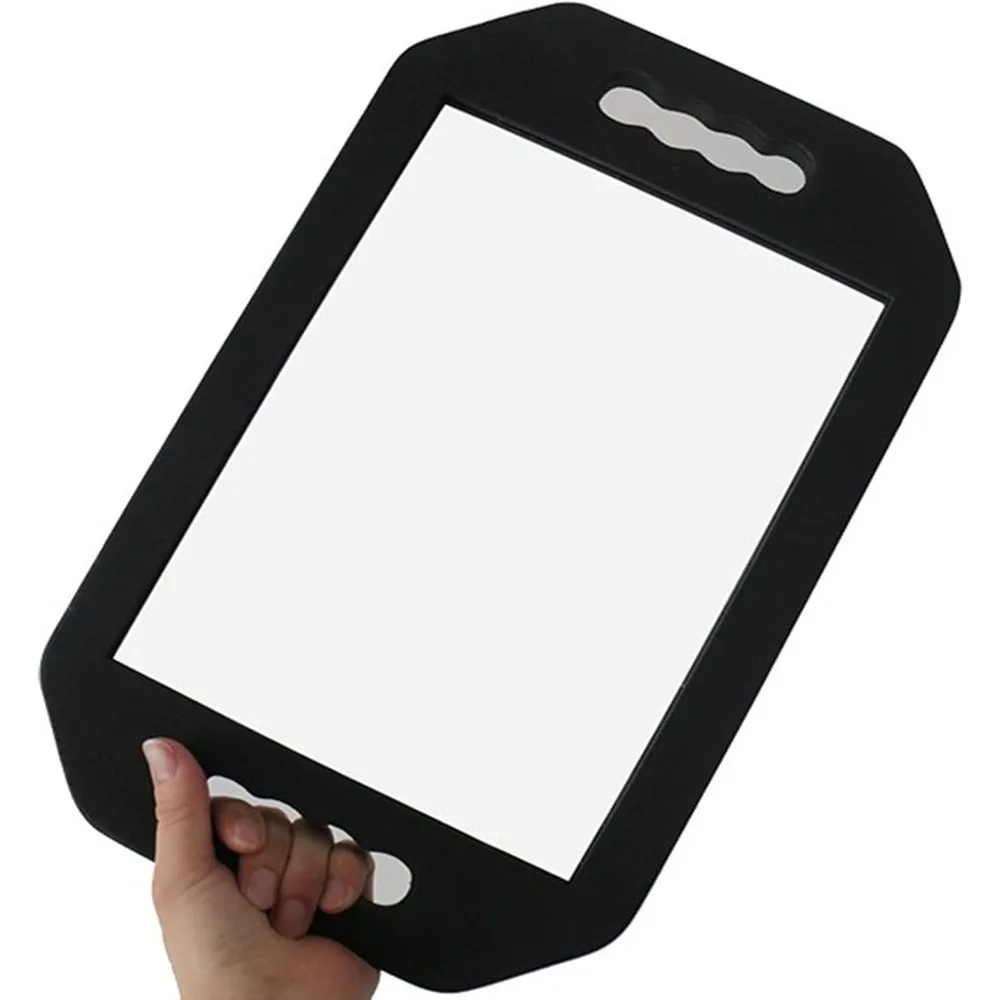

Barber mirror handheld foam, salon double handle large foam hand mirror, square barber shop handheld mirror, black
