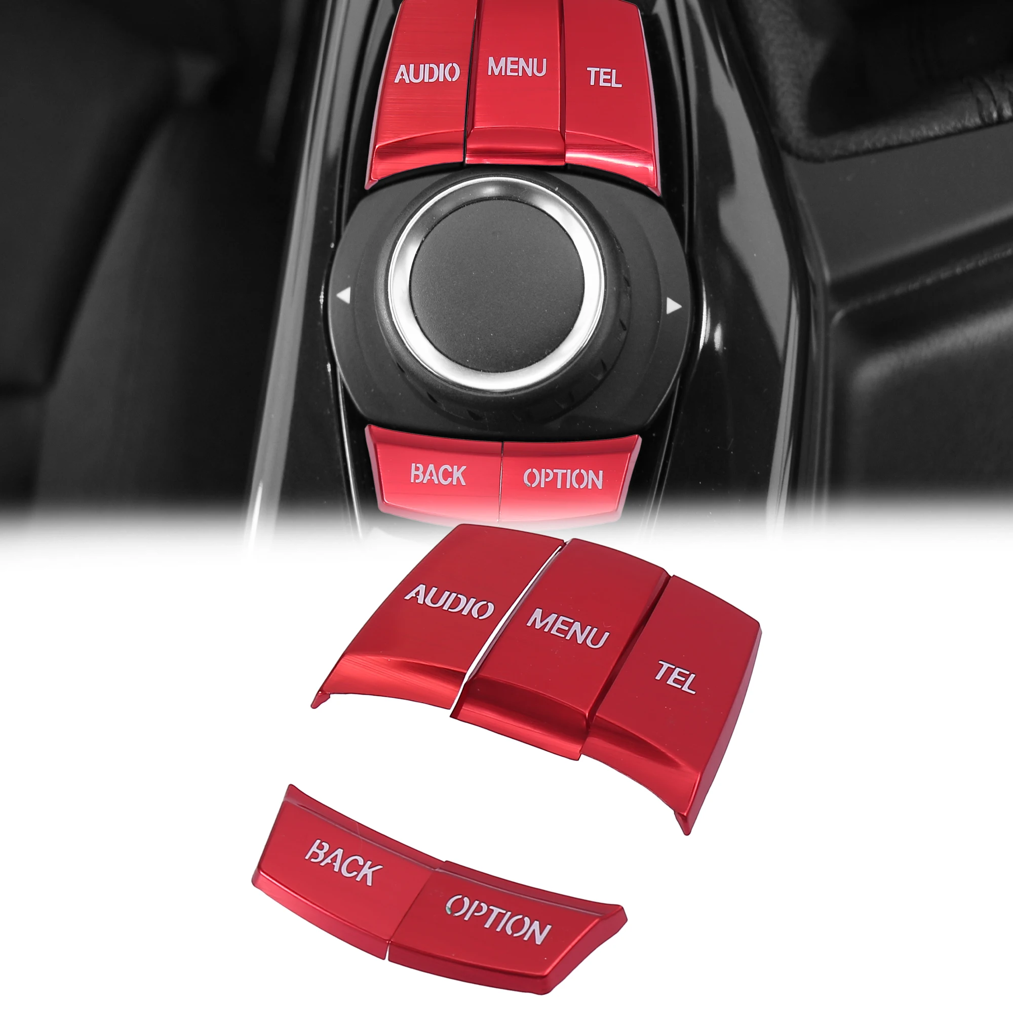 

UXCELL красный набор кнопок мультимедийного контроллера для системы Idrive для BMW 1, 2, 3, 4 X1