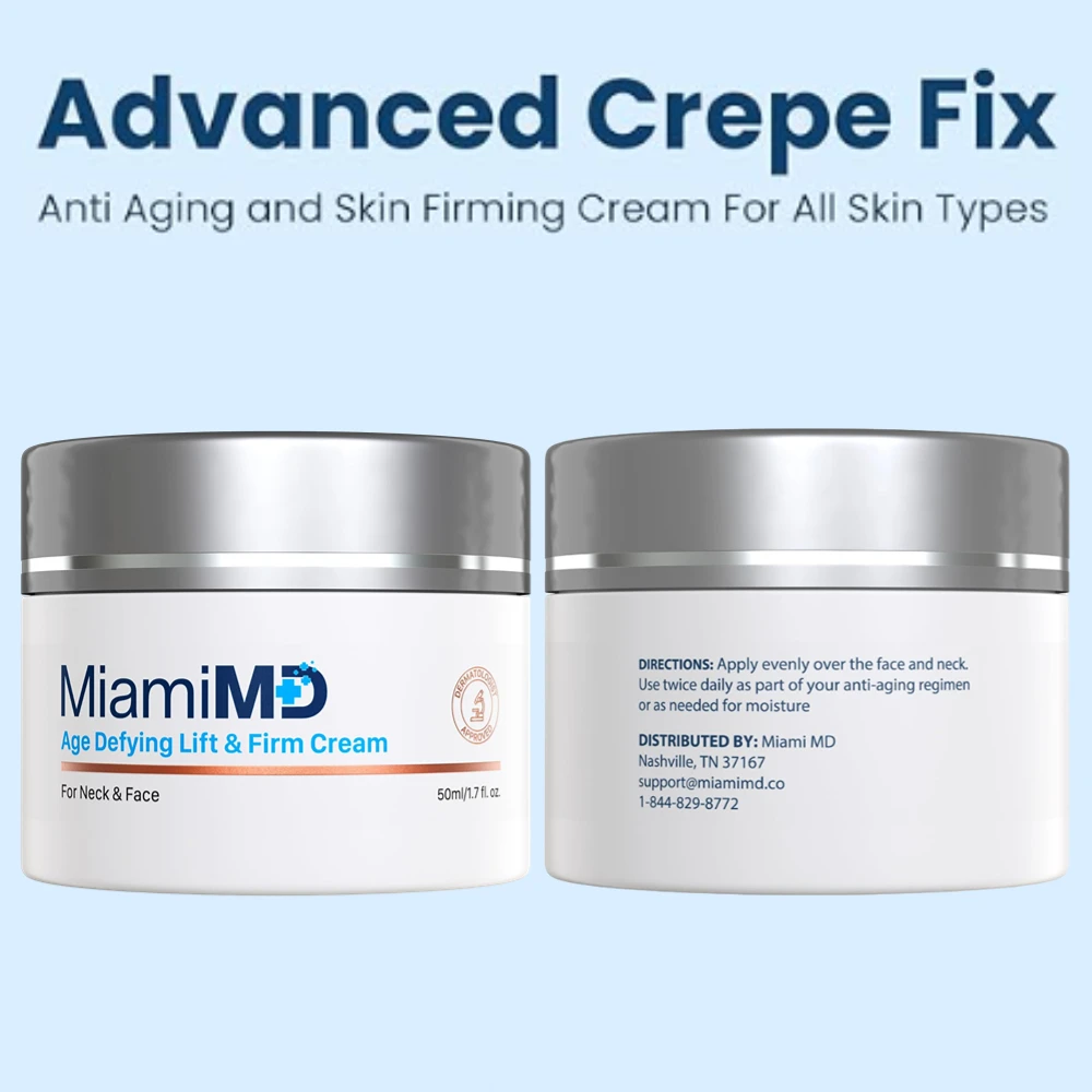 Miami MD Advanced Crepe Fix Age-Defying Lift & Firm Cream For Neck Face Anti Aging Long-Lasting Hydration For All Skin Types