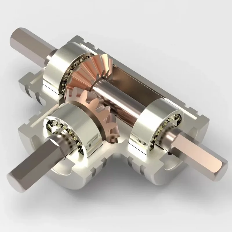 1:1 3-Way Steering Gearbox Equipment Bearing Transmission Gearbox 0.8M 5MM HEX Stainless Steel Shaft AngleTransmission