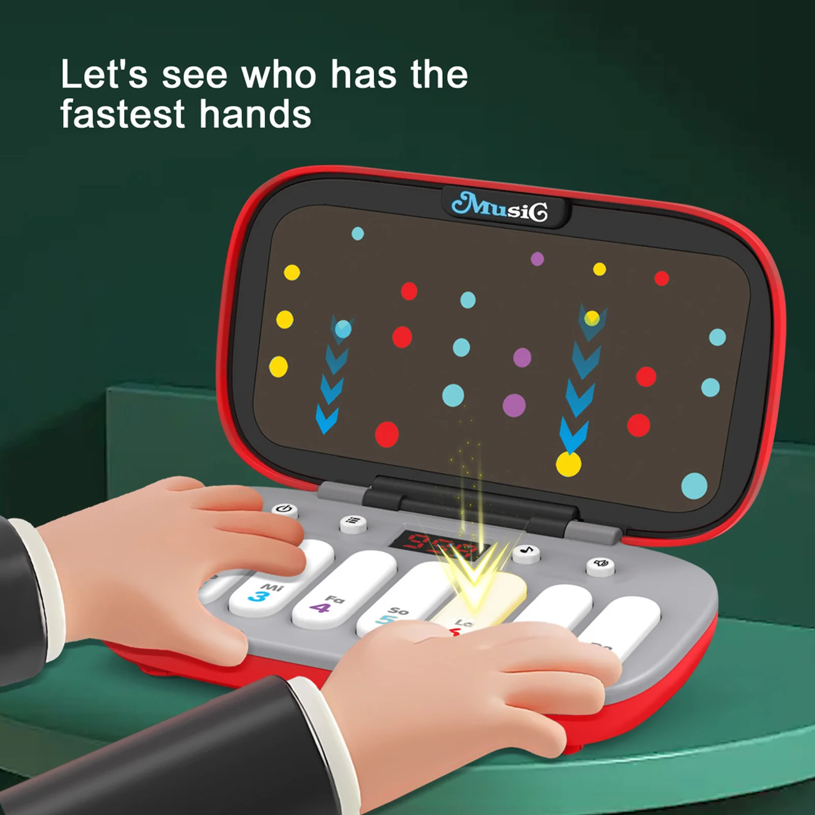 لوحة مفاتيح إلكترونية محمولة بيانو رقمي صغير مع 7 أوضاع إيقاعات موسيقية لممارسة سرعة اليد والتفاعل بين الوالدين والطفل #4