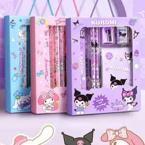 Sanrio Kuromi Stationery Set, Cartoons, Cinnamoroll, meine Melodiestifte, Gummi, Herrscher, School -Vorräte, Studienstudiengeschenke 7 Hauptverkaufsmitglied meine Melodie - №1