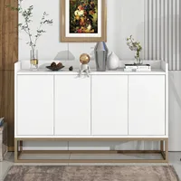Storage Cabinet, Sideboard, Modern Minimalist Design, 4-door, Handle-less, Buffet Cabinet, for Living Room, Dining Room, Kitchen