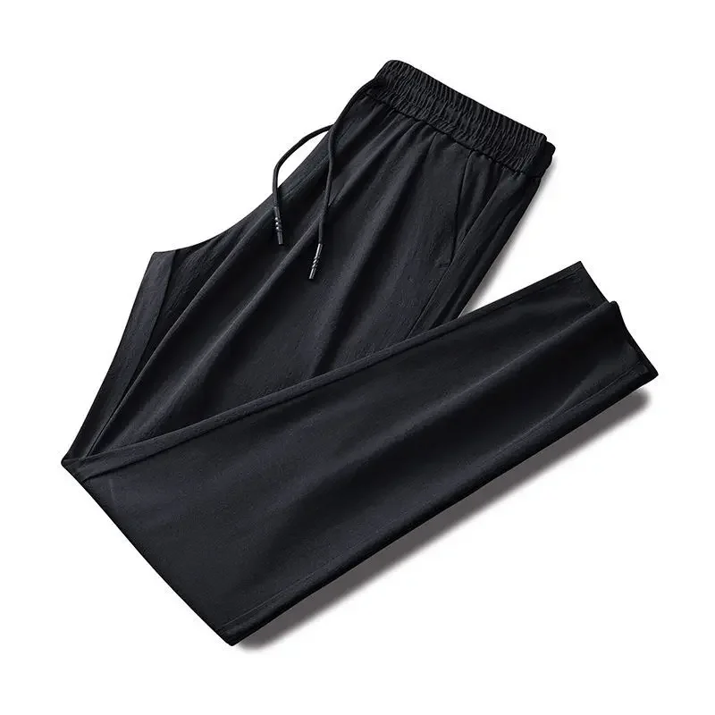 Ice Silk Pants Men's Summer Ultra-thin Cooling Quick-drying Sports Casual Pants Loose Air Conditioning Pants