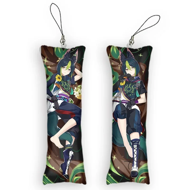 

New design Genshin Impact Tighnari Dakimakura Mini Keychain Cute Anime Key Chain Decor Pendant Otaku Gift Backpack Pendants