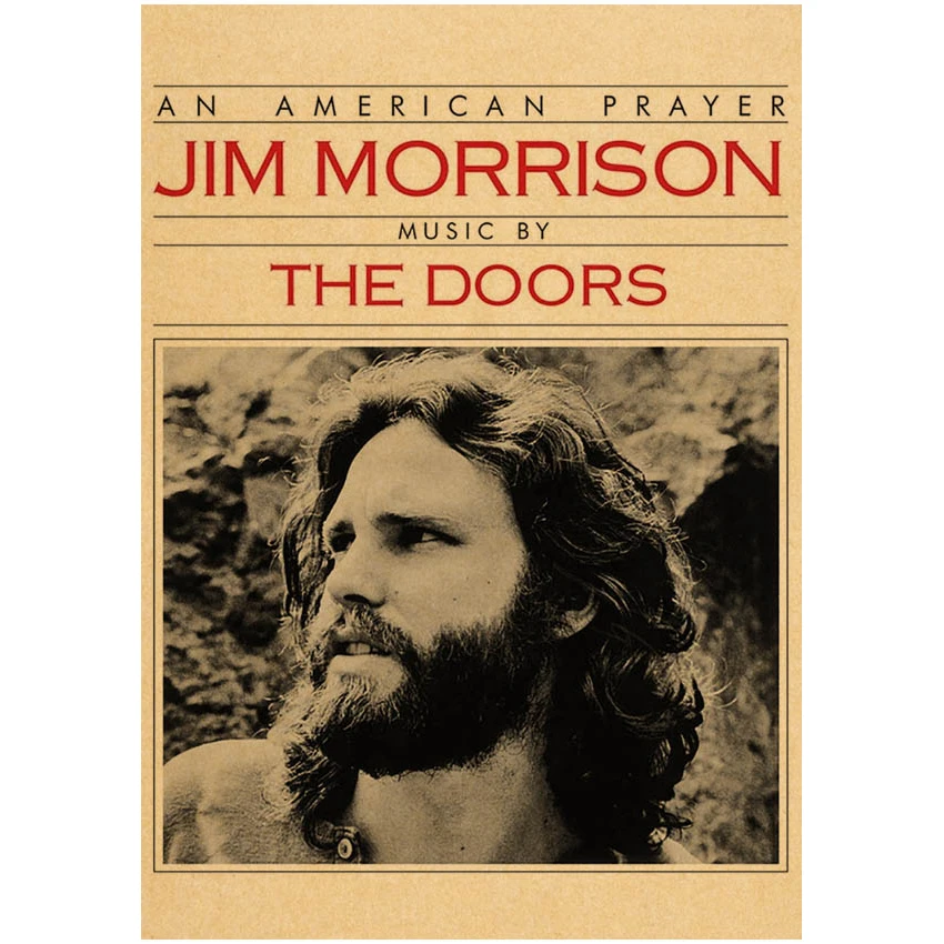 The Doors Jim Morrison Vintage Retro rock band music Guitar Matte Kraft Paper Poster Wall Sticker Home room Decora