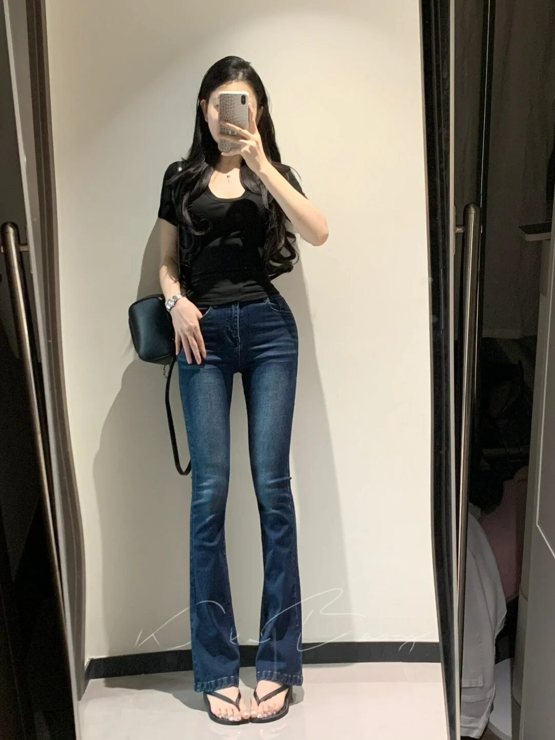 

Американские ретро-джинсы-клеш с эффектом потертости, женские, с высокой талией, облегающие, эластичные, с эффектом подтяжки ягодиц, весна-лето, новый стиль, длинные брюки