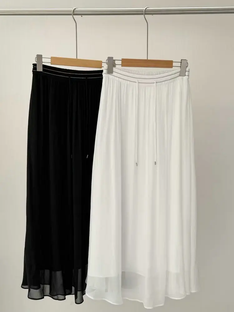 Women's Spring Summer New High Waist Big Swing Half length Skirt Versatile Skirt