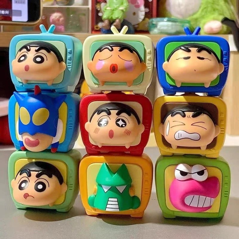 

Crayon Shin-chan TV Series Stacking Toy Fridge Magnets Himawari Misae Shiro Action Figure Cute Cartoon Decor Children's Gifts