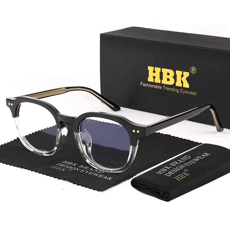 HBK Retro-Quadrat-Brille aus schlichtem Glas für Herren und Damen, Tr-Rahmen-Brille, hochwertige Komfortbrille, minimalistisch passend – Detail 4