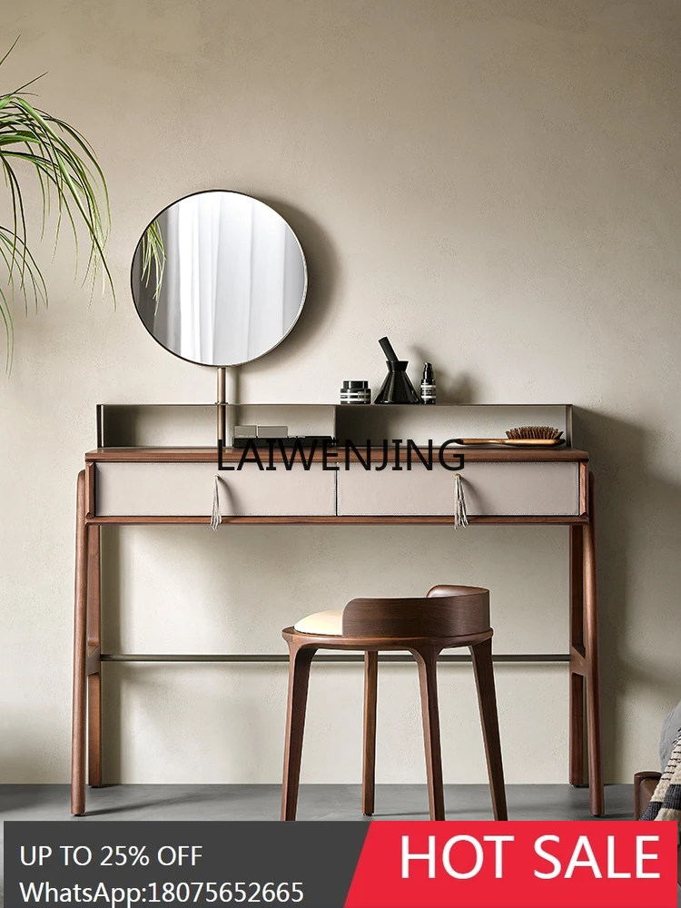 

Комод MJY из массива дерева, скандинавский черный орех, столик для макияжа для небольшой квартиры