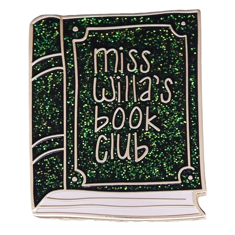 Glitter Badge Miss Willas Book Club Enamel Pins From Blood and Ash Metal Brooch Fashion Jewellery Backpack Accessory Gifts