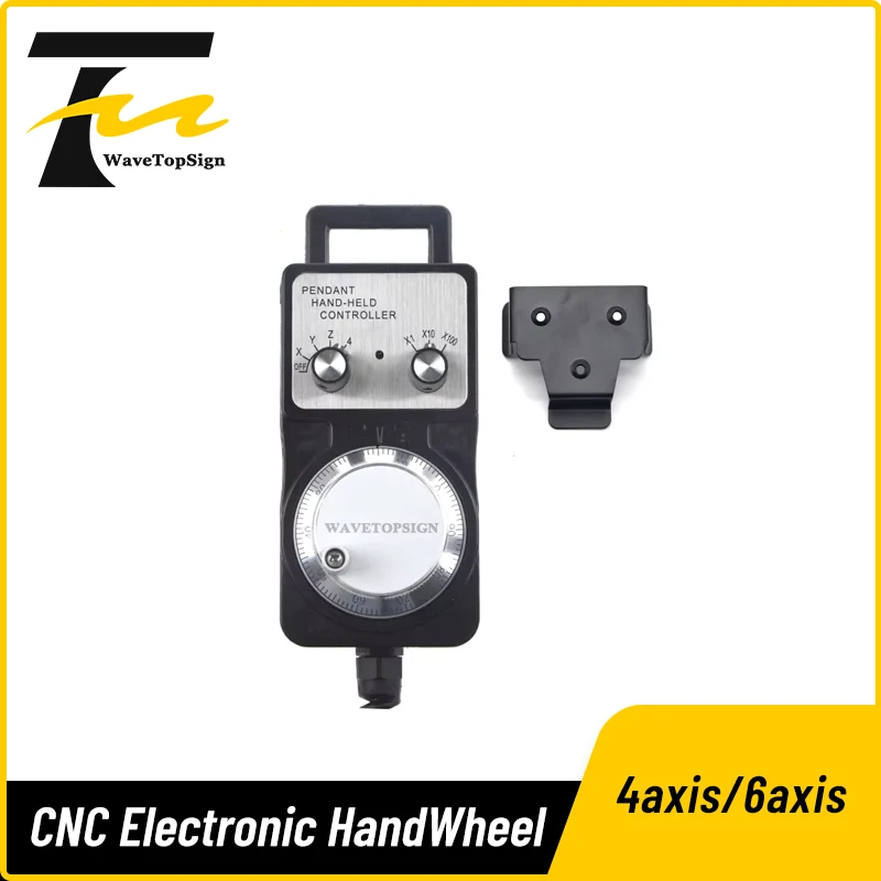 

WaveTopSign HandWheel Pulse Generator CNC Electronic HandWheel 4axis 6axis MPG 60mm DC5V 6pin 100PPR use for CNC Router Machine