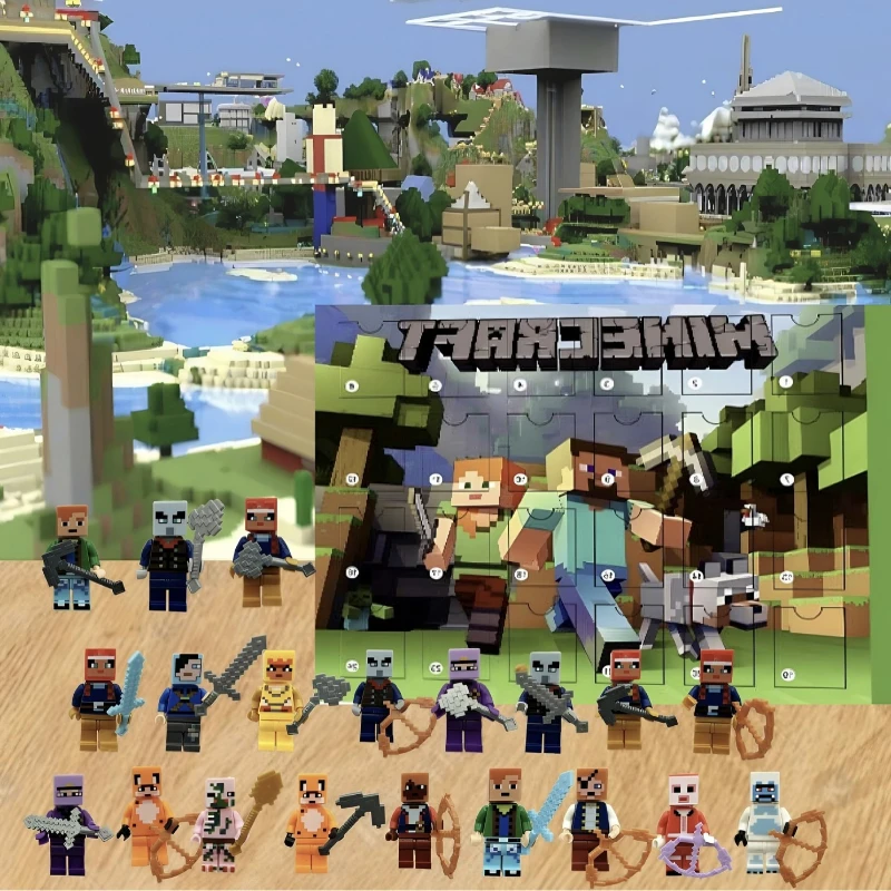 アニメゲームビルディングブロックフィギュアブラインドボックスアクション置物モデルおもちゃクリエイティブクリスマスカウントダウンカレンダーサプライズギフトボックス