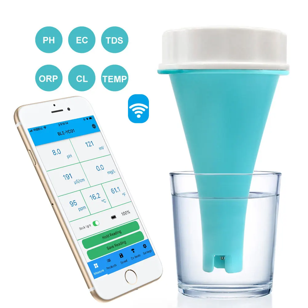 6 in 1 Smart Floating Swimming Pool Water Analyzer APP Online Monitor Water Quality Test Meter BT Water Quality Detector