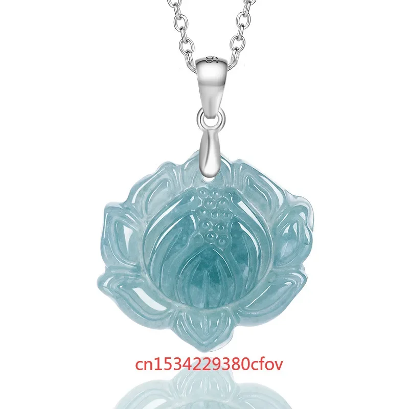 Blue Myanmar Jade Various Type Pendant Necklace Man Fashion Men Charm Designer Vintage Natural Burmese Jadeite Stone Amulet