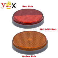 2PCS M5 Motorcycle Fender Safety Circular Reflector Reflective For SUZUKI GSF GSX GSR GSXR 600 750 V-Strom Skywave Burgman RGV