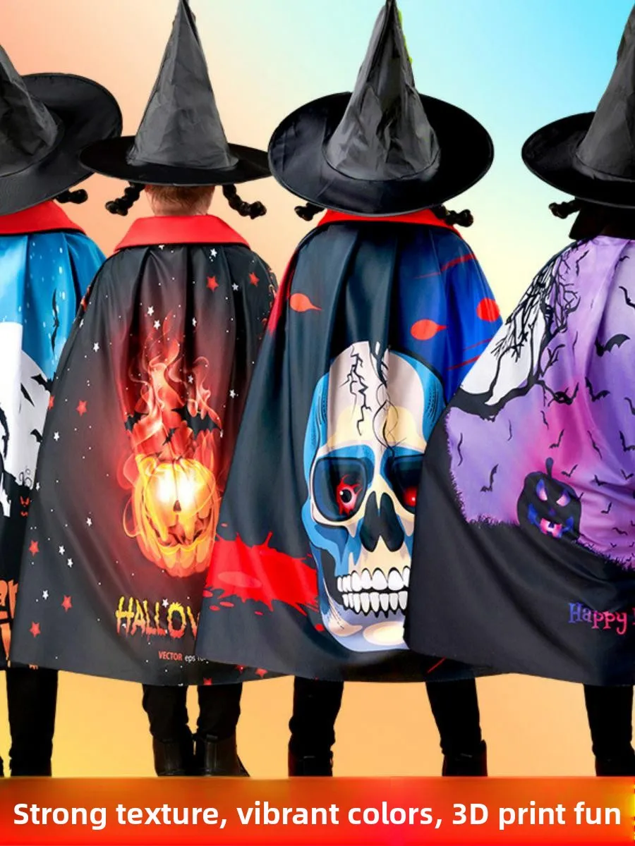 ملابس معالج أزياء الهالوين المطبوعة ثلاثية الأبعاد للأطفال مع مجموعة قبعة من البوليستر على شكل حرف T
