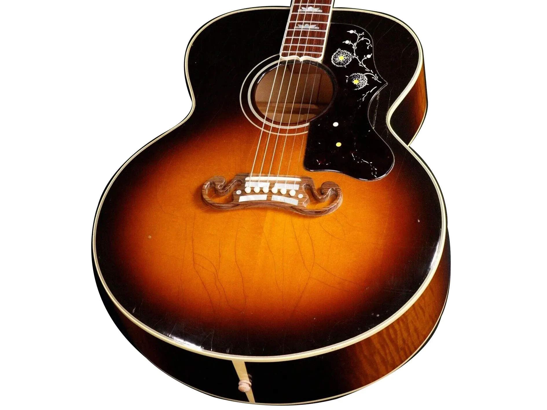 New Arrival J200 1958 Model Acoustic (Electric) Guitar SJ200 1996 Solid Maple In Vintage Sunburst