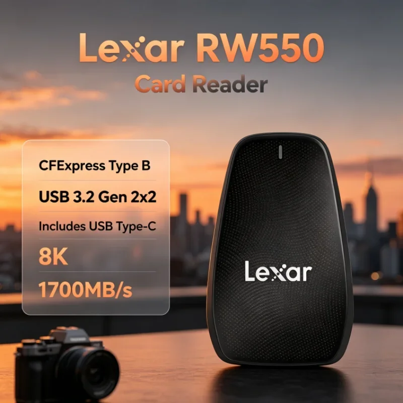 Lexar RW550 USB 3.2 Gen 2x2 8K 20Gbps CFexpress Type B Reader USB Type-C 1700MB/s Card Reader for Data Transfer