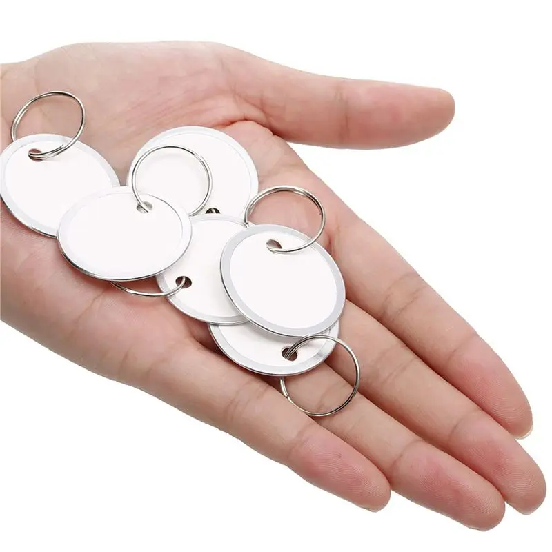 QWE-Metal Rim Tags Key Tags Round Paper Tags With Metal Rings For Car Keys And Door Keys (100Pcs)