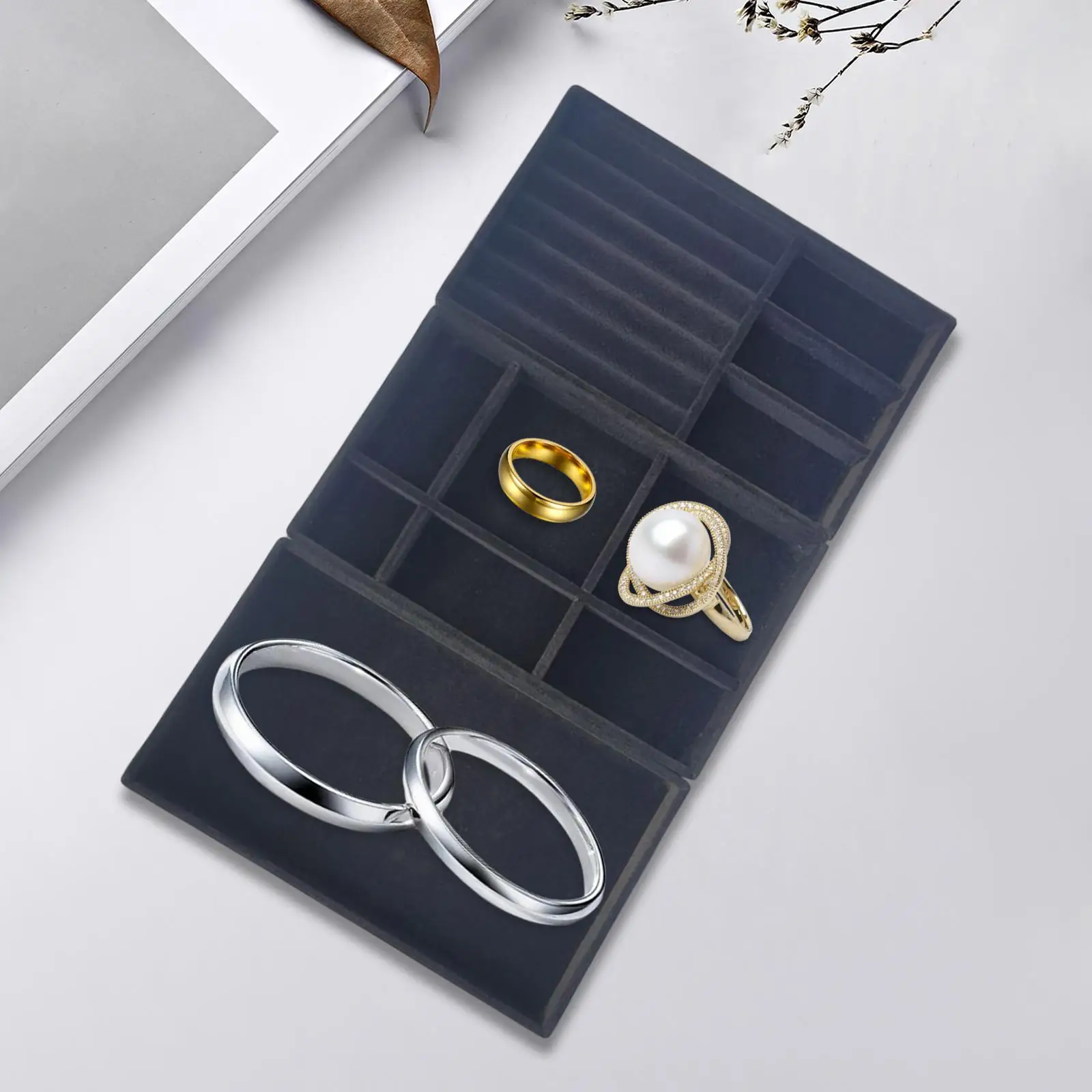 Multifunctional Jewelry Tray Organizer Storage Case for Rings Necklaces Earrings Bracelets Stackable Display Box