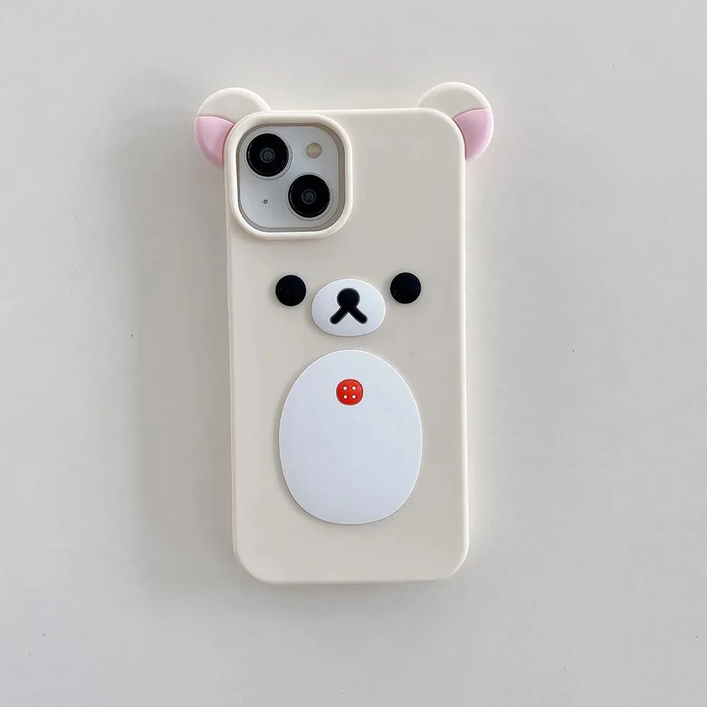 Rilakkuma Bär 3D niedliche Cartoon-Handyhülle für iPhone 17, 16, 15, 14, 13, 12, 11, Pro Max, weiche, stoßfeste Silikon-Schutzhülle – Detail 9