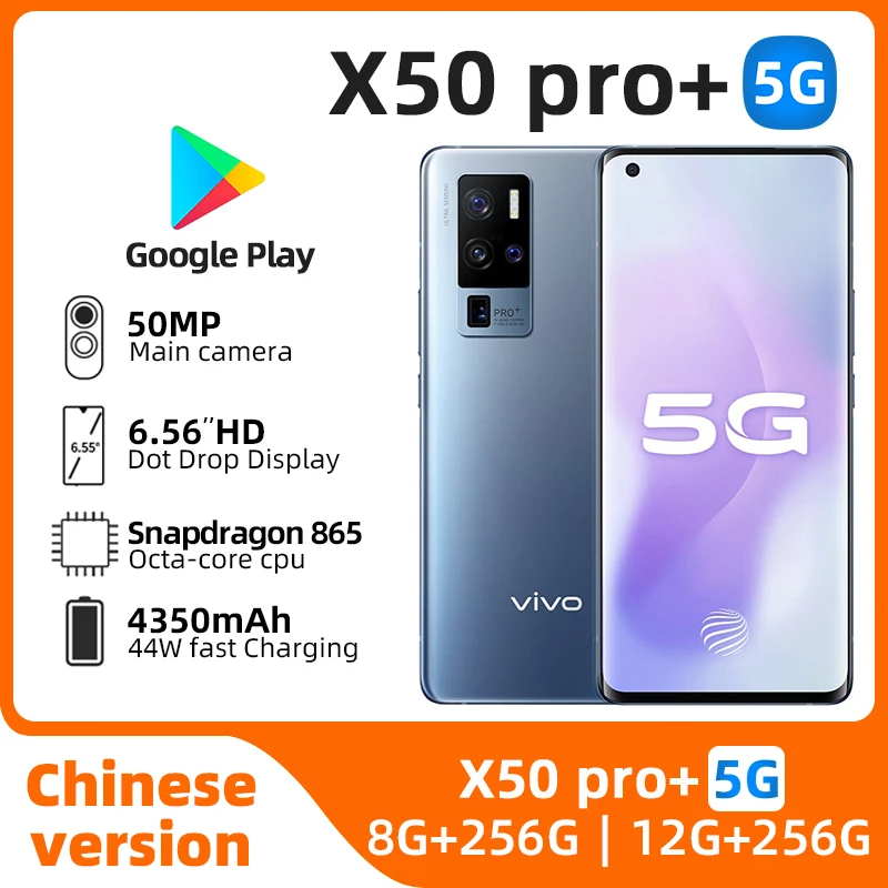 VICalculator-Smartphone X50 Pro Plus 5G, Téléphone d'occasion d'origine, Zoom 60X, 6.56 