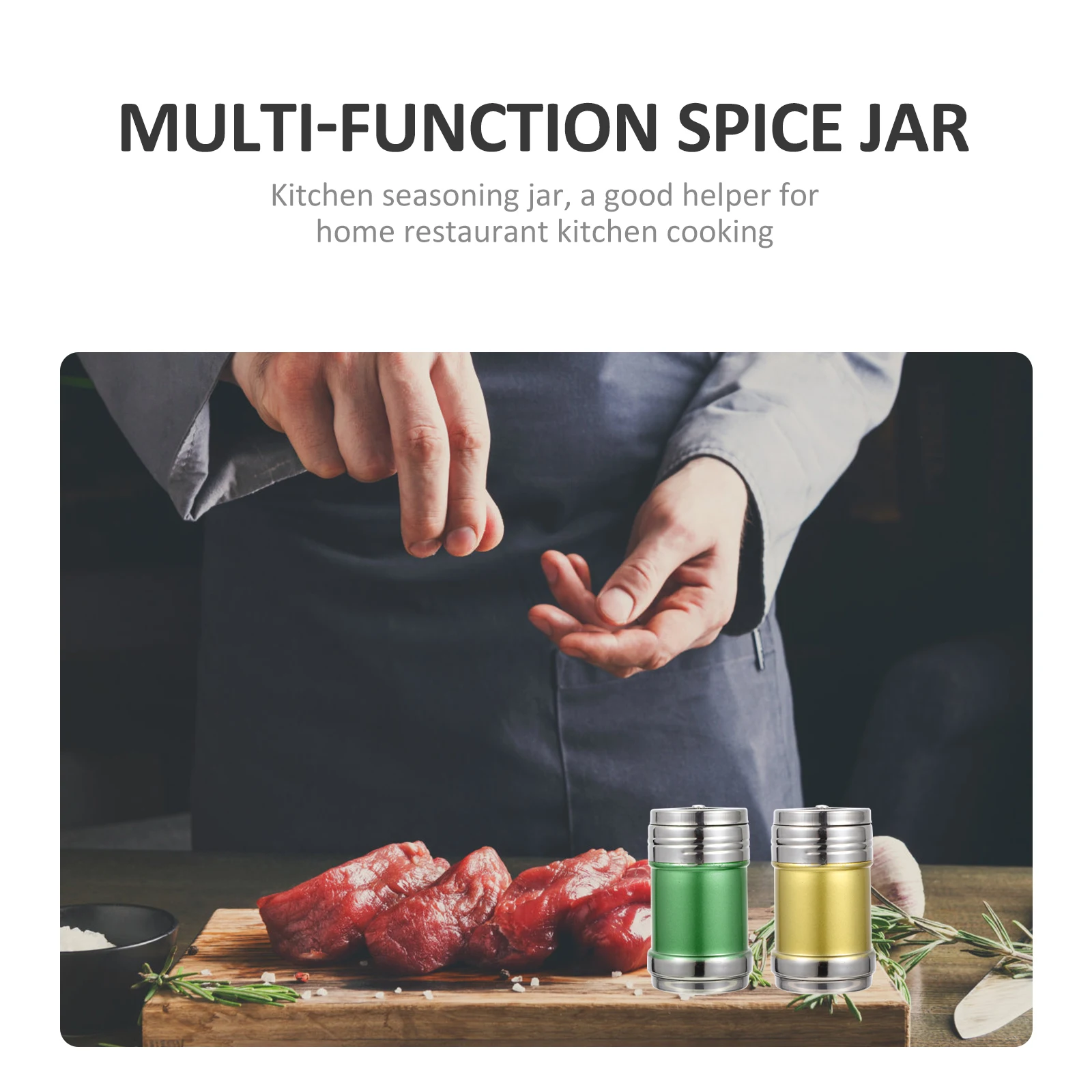 

4Pcs Stainless Steel Seasoning Storage Jars Salt Pepper Shakers Kitchen Spice Containers Corrosion Resistant Multi-Function