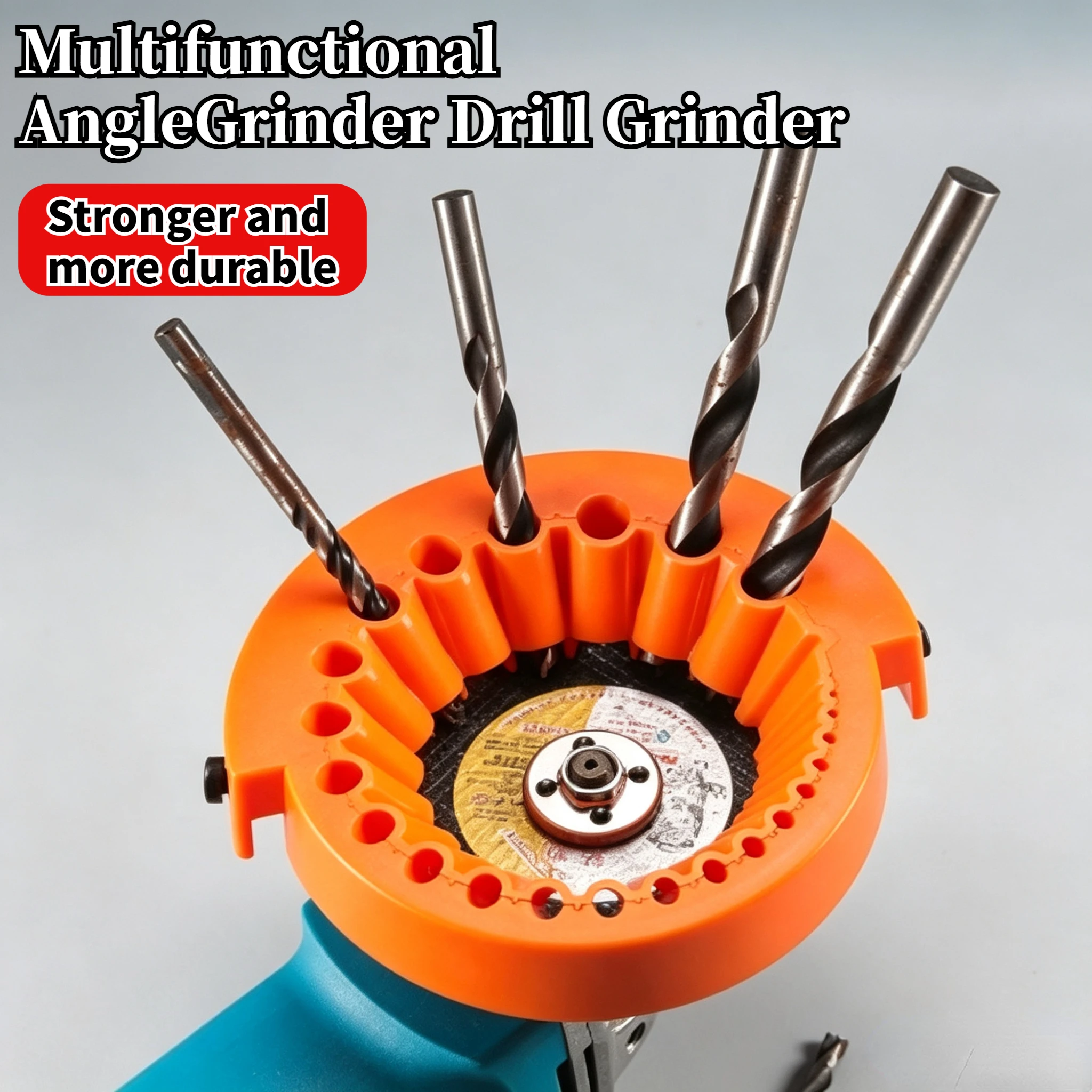 Angle Grinder Drill Bit Sharpener, 25‑Hole Drill Sharpening Jig 0.1‑12.5mm With Metal Thread Inserts for 115/125 Angle Grinder