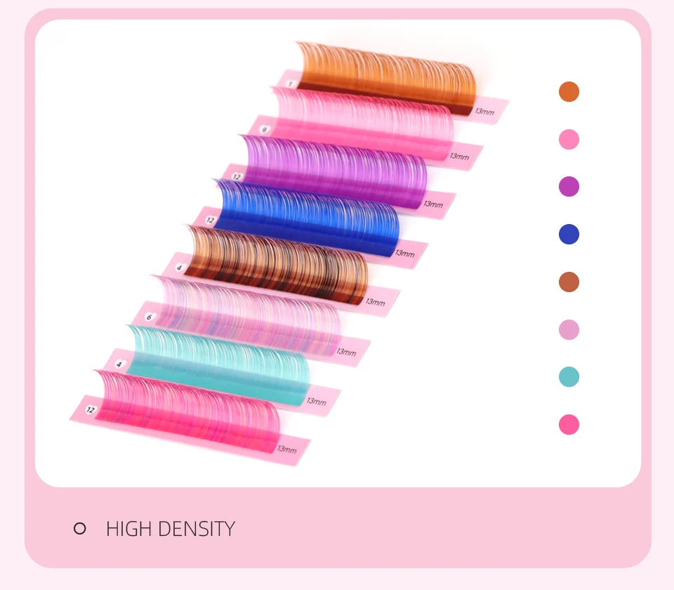 Lashprofessor Farbige Mischung Einzelne Wimpernverlängerungen C/D Make-up Natürliche weiche falsche Seidenwimpern Faux Nerz Russische Wimpern Cilios – Detail 10