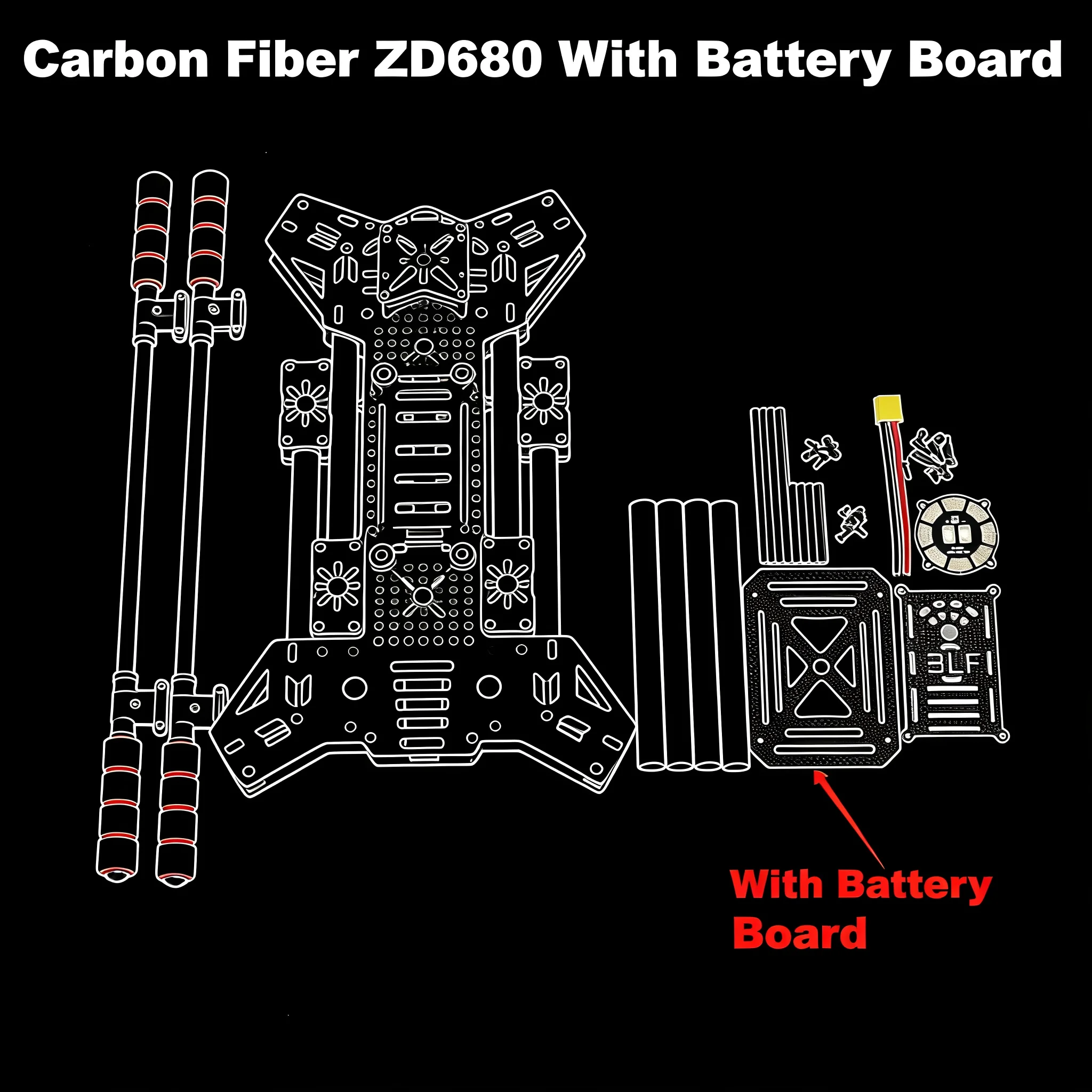 BCUBE NEW ZD680 6C PRO M8N/M9N/M10 Full Carbon Fiber Hexa-Rotor Foldable Arm Hexacopter Frame Kit with Unflodable Landing Gear