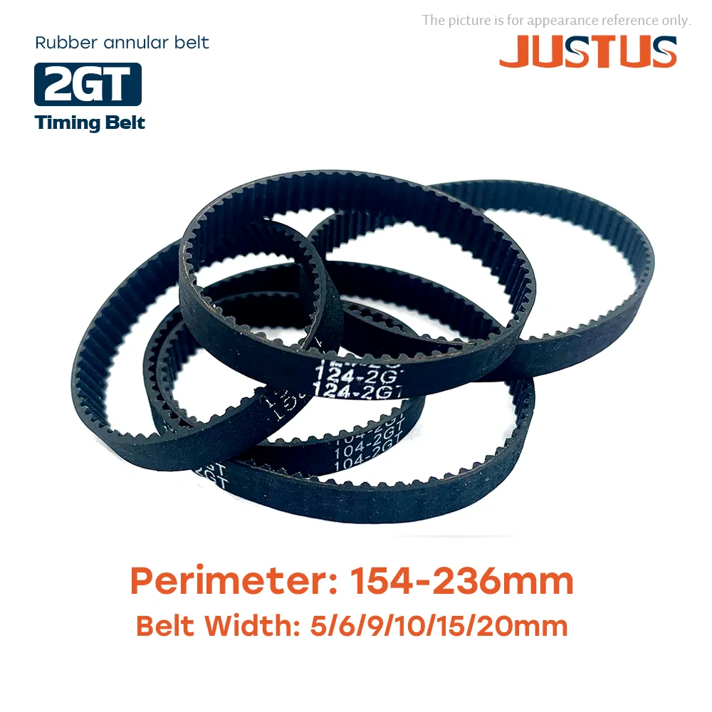 GT2 Rubber Closed-loop Timing Belt Width 5/6/9/10/15/20mm Perimeter 154-236mm Are Suitable For 3D Printers 2GT Synchronous Belt