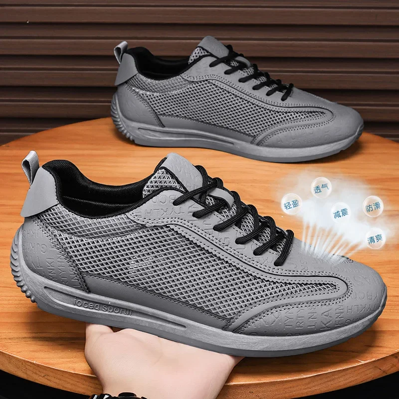 Men's Casual Sports Shoes Mesh Breathable Casual Shoes Wear-resistant Tennis Basketball Shoe Lightweight White Mens Sports Shoes