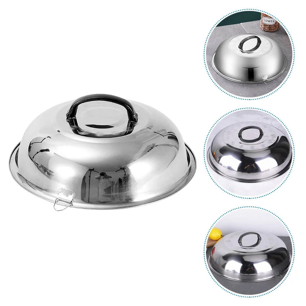 

Stainless Steel Pot Lid Kitchen Pan Metal Cover Frying Portable Lids for Pans Griddle Household Replacement