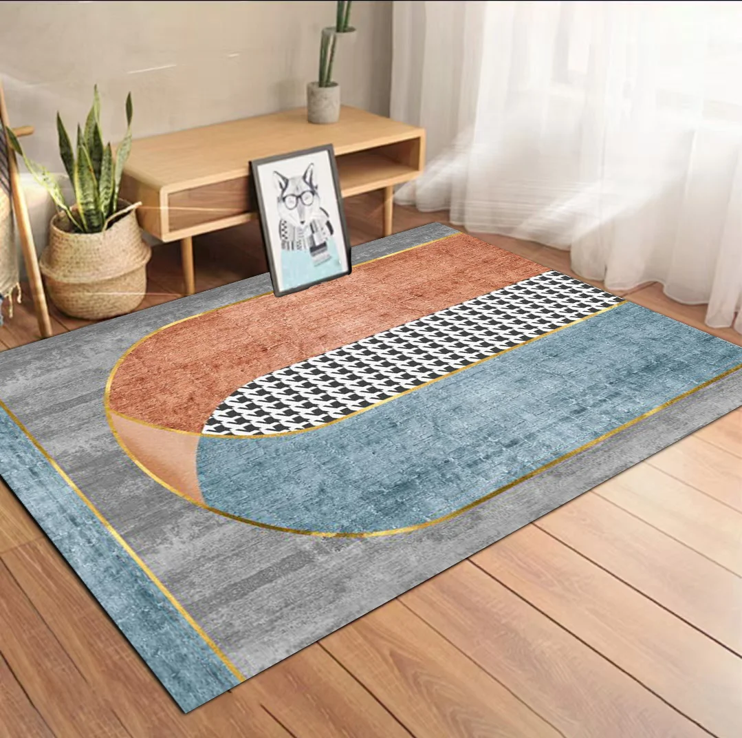 Vikama Washed Back Carpet Living Room Creative New Home 3D Printed Coffee Table Bedroom Bedside Home Decoration