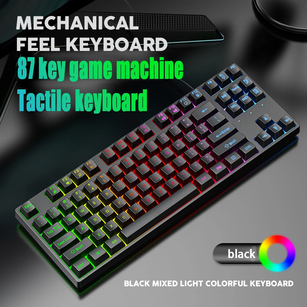 

901 Wired Keyboard 87 Keys Esports Games Mechanical Sensation Laptop Keyboard