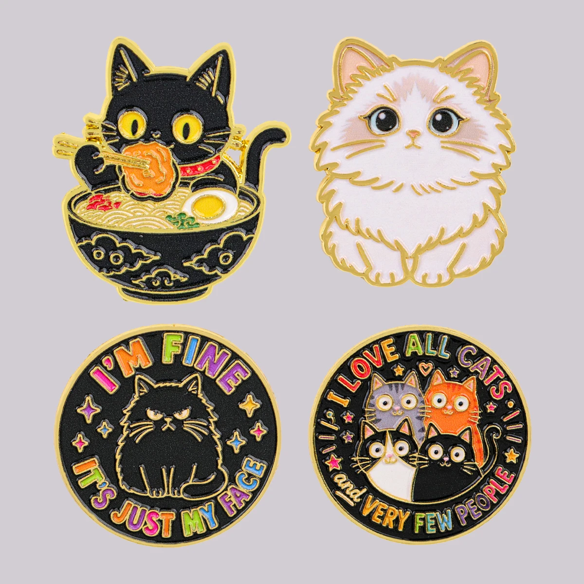 I LOVE ALL CATS and VERY FEW PEOPLE Enamel Pin Cute Cat Brooch Lapel Pins Badge Clothing Accessories Animal Jewelry Friends Gift