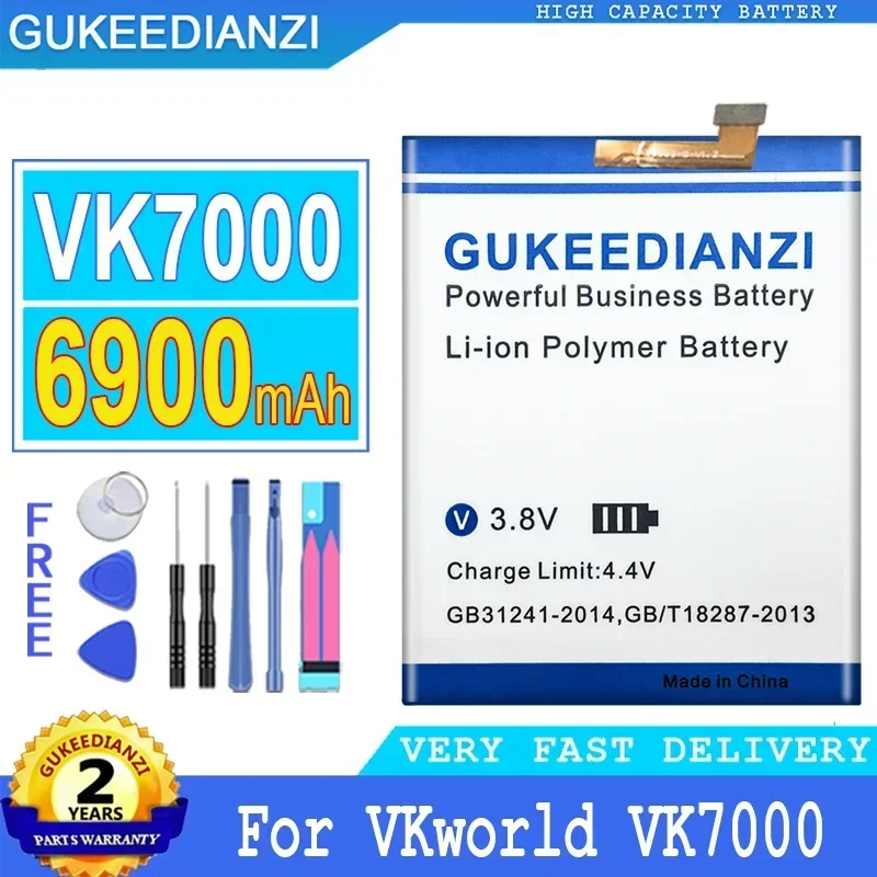 

Аккумулятор GUKEEDIANZI 6900 мАч VK 7000 для VKworld VK7000 4G LTE IP68, батарея большой мощности